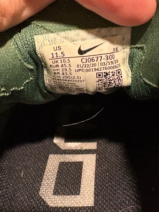 Nike Air Zoom Pegasus 37 Shoes Mens 11.5 Green Mesh Running Athletic Sneakers - Picture 6 of 9